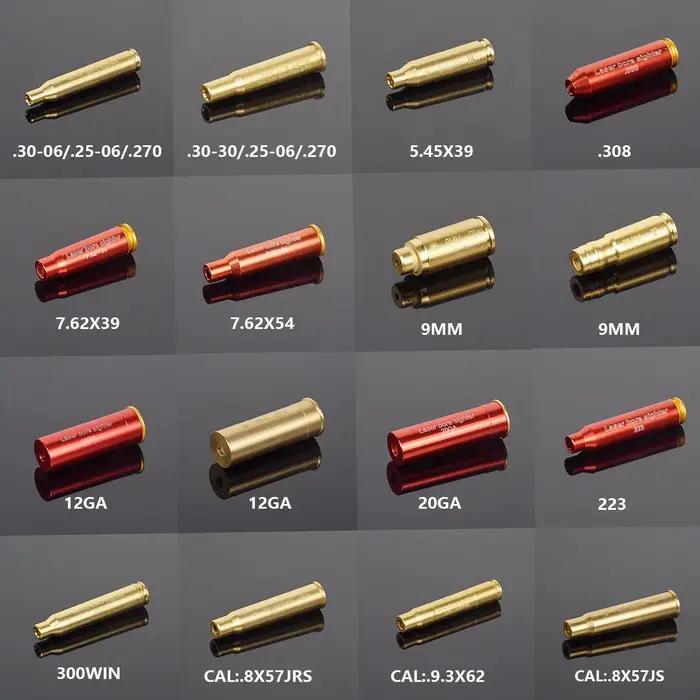 Fusil de chasse Laser à points rouges en laiton 12GA 20GA 5.45x39 7.62x39 9mm.308 22LR, collimateur d'alésage, portée de visée