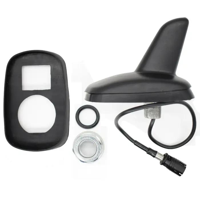 Antenne de toit de voiture à aileron de requin noir, Base aérienne indispensable AM FM avec prise po