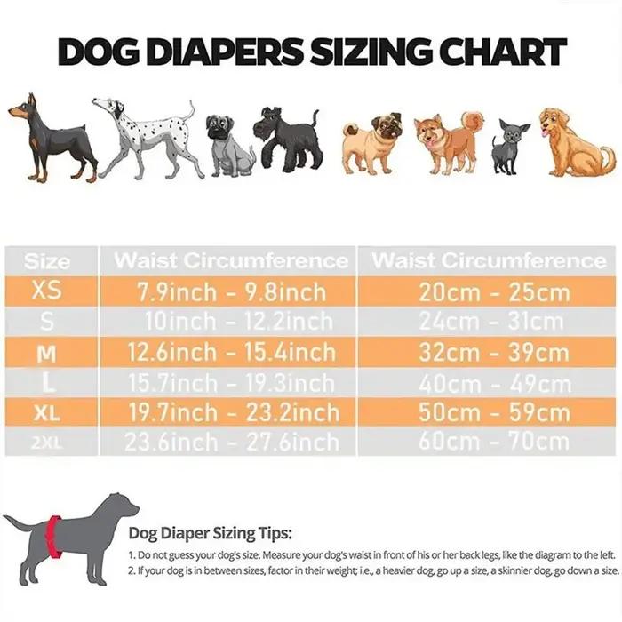 Culottes pour chien femelle avec 3 coussinets en coton
