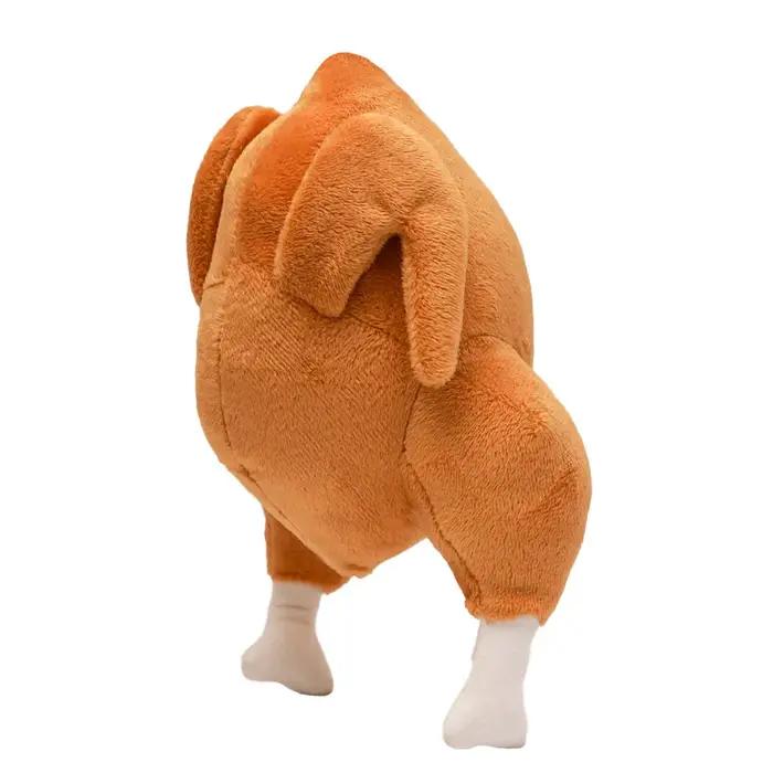 Jouet en peluche de poulet rôti grinçant pour animaux de compagnie-jouet à mâcher doux
