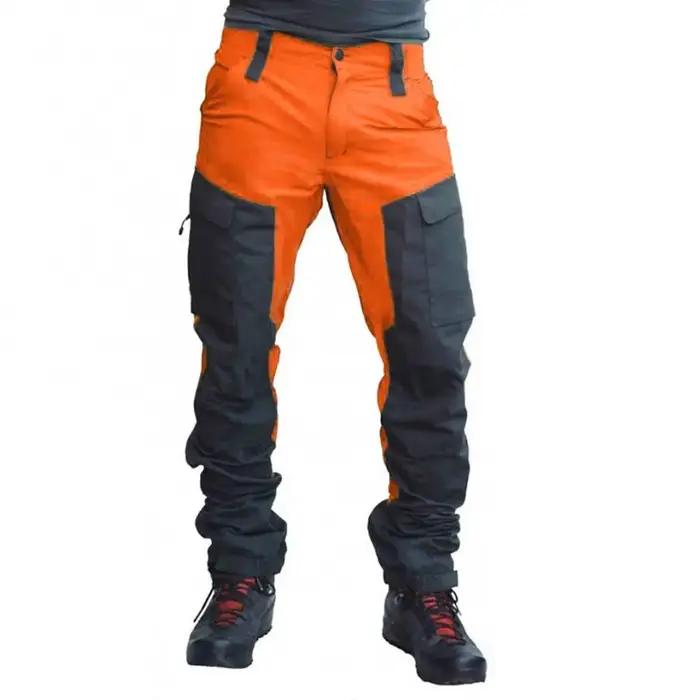 Pantalon cargo imperméable été pour homme - Taille longue multi-poches pêche camping travail extérieur