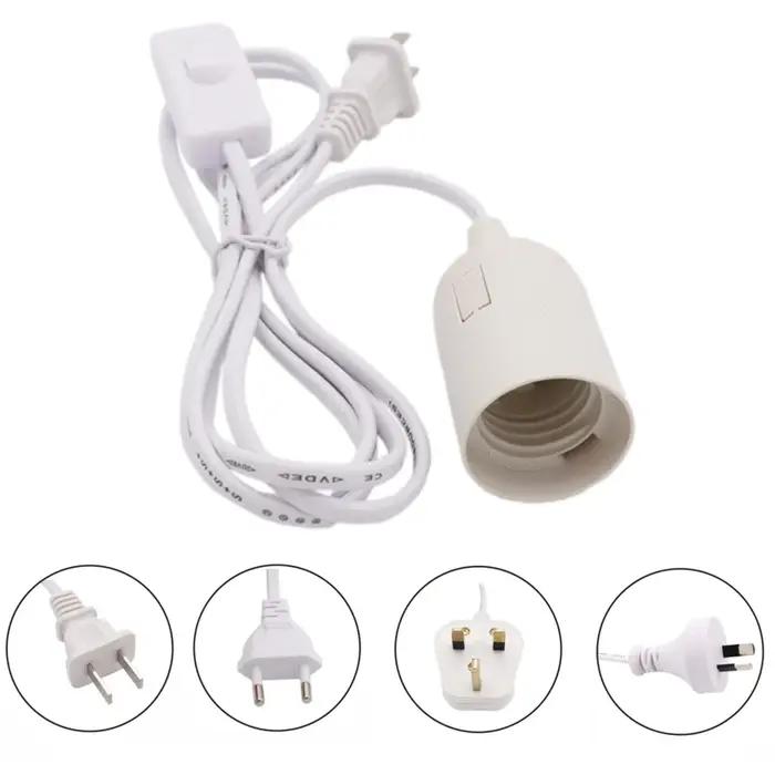 US AU UK EU à E14 E27 cordon d'alimentation vis Base support de lampe pendentif LED tête de lumière