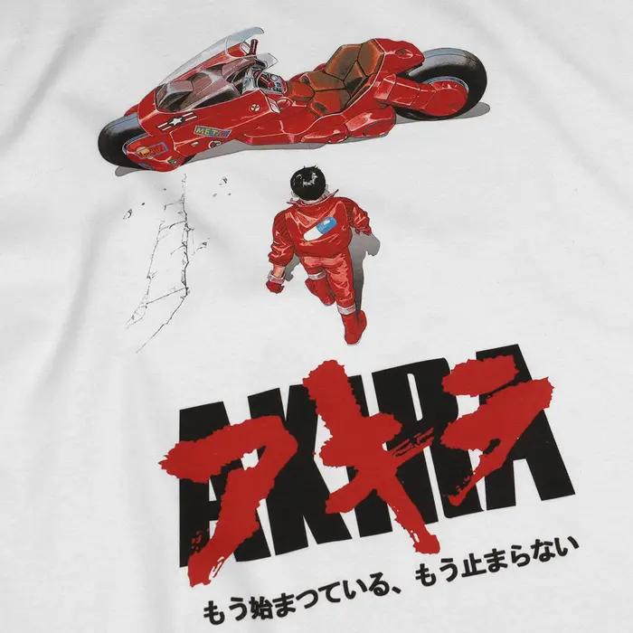 T-Shirt Akira en coton blanc homme style décontracté col rond motif dessin animé pour homme四季适用日常穿着白棉男式宽松Akira动漫图案T恤