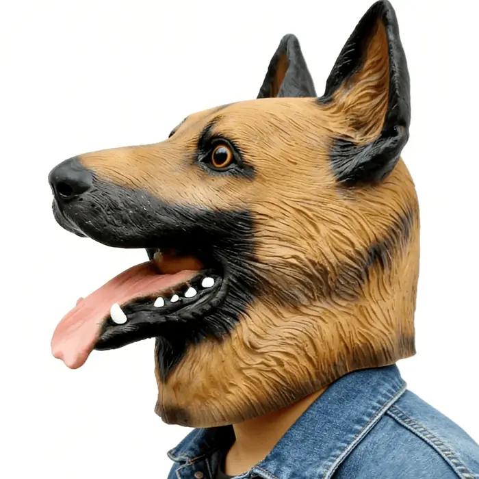 Masque de tête de chien, masque de Costume de chien de fête d'halloween, Costume de Cosplay pour adulte, masque de tête d'animal en Latex (canard allemand)