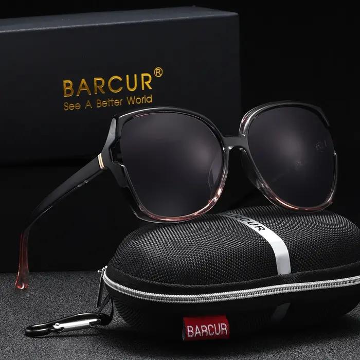 Lunettes de soleil BARCUR pour femme style rectangulaire surdimensionné verres dégradés protection UV400 occasions spéciales shopping