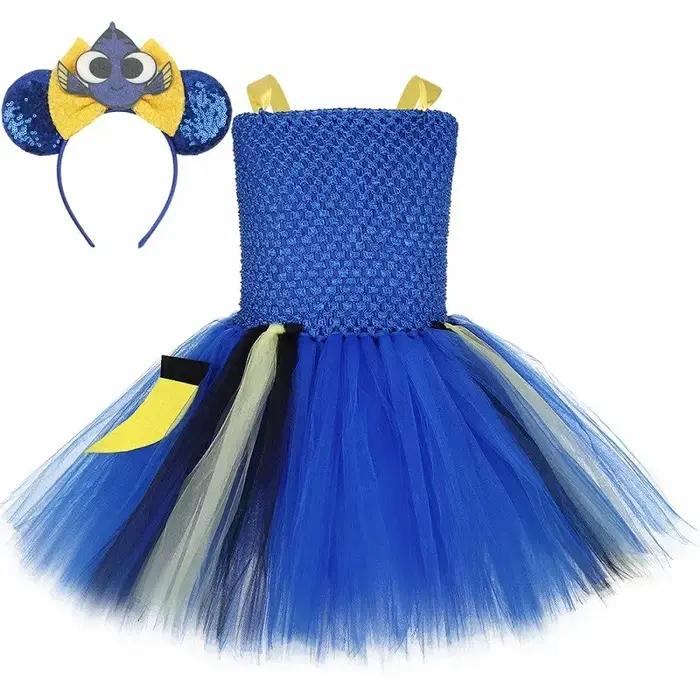 Clownfish Nemo Dory Tutu robe Costume filles fête d'anniversaire robes en Tulle poisson bleu habiller enfant en bas