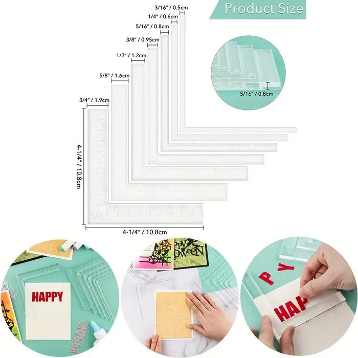 Outils d'angle de positionnement créatifs, aide aux coins de cartes pour la doublure des couches de cartes, outils de règle de positionnement plus facile, 7 pièces/ensemble