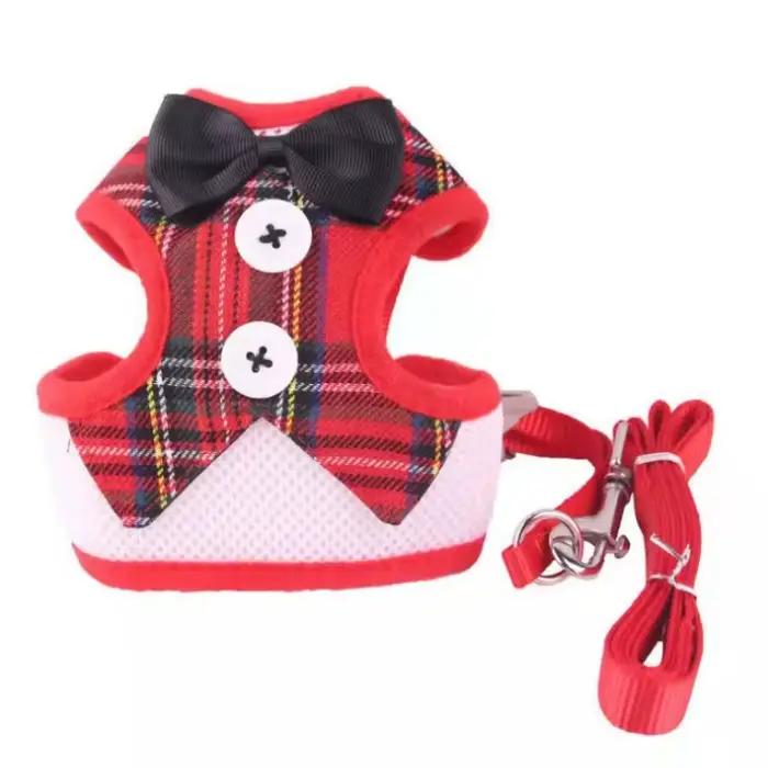 Harnais Élégant Réglable avec Nœud Papillon Accessoire Chic pour Animaux de Compagnie Occasions Spéciales Sorties Fêtes Chiens Chats