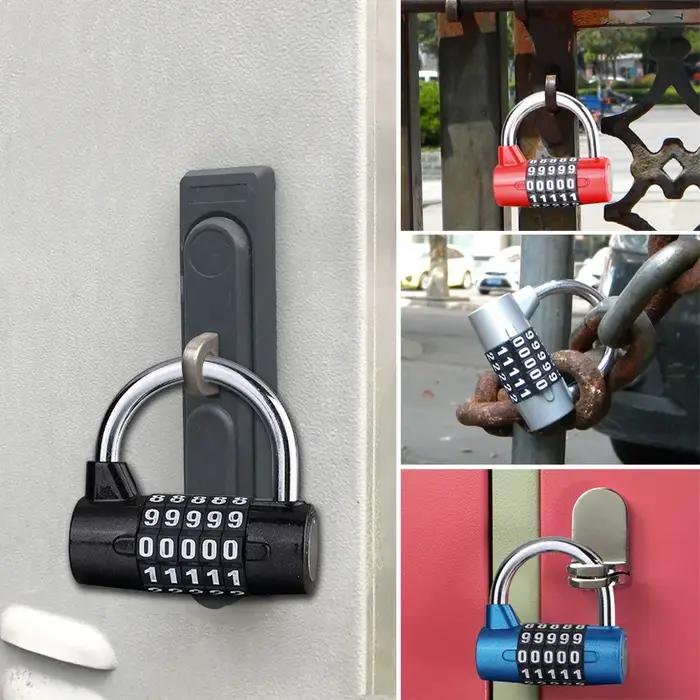 Combinasion xmshxltd à 4,5 chiffres sécurisée, cadenas à clé, alliage de zinc, certifiée CE, pour voyages et sécurisation d'outils et espaces de rangement, offerte en plusieurs couleurs élégantes