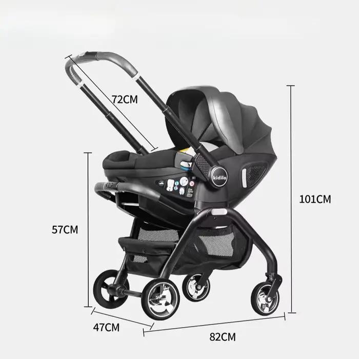 Nouveau bébé poussette 3in1 nouveau-né Portable enfant siège de voiture de luxe bébé poussette multi