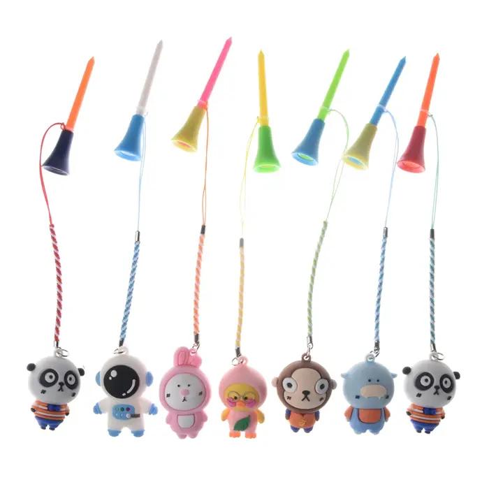 Té de Golf en caoutchouc avec motif de dessin animé en PVC, 5 pièces, support de balle de Golf avec