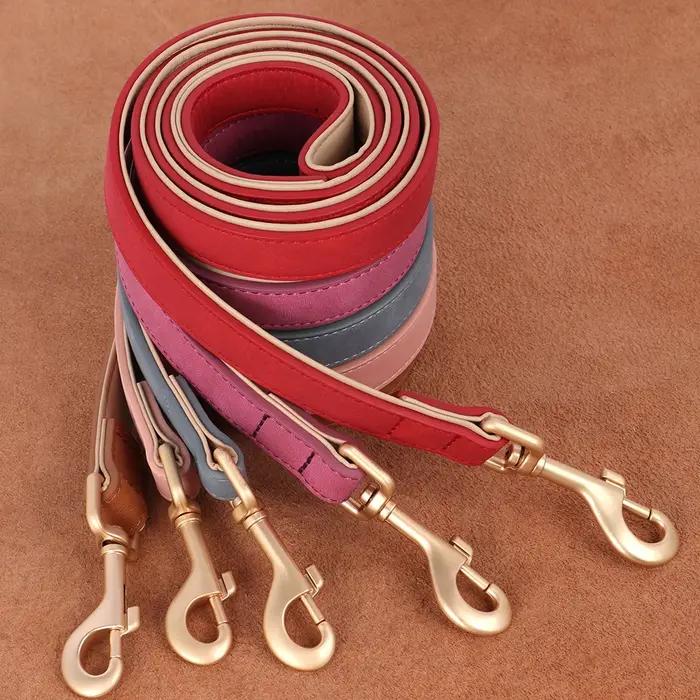 Laisse souple en cuir PU pour chien de compagnie