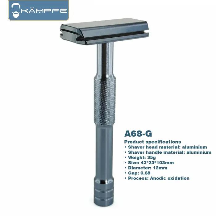 Rasoir de sécurité manuel KAMPFE CNC en aluminium à double tranchant