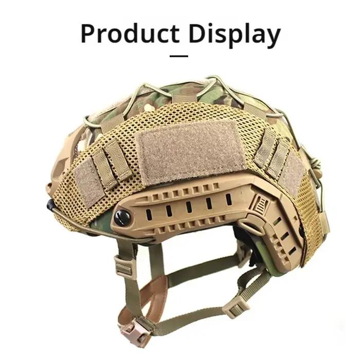 Housse Tactique Camouflage Casque Outdoor - Couverture Élastique MH PJ BJ Pour Casque Chasse Militaire