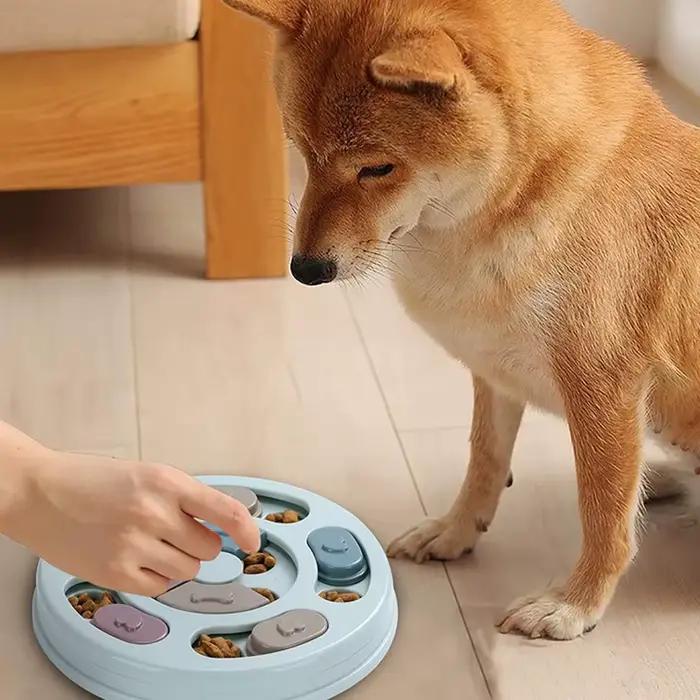 Bol de cachette en plastique pour chien distributeur lent jouet éducatif pour chiots et adultes occuper soulager l'ennui interagir avec la nourriture