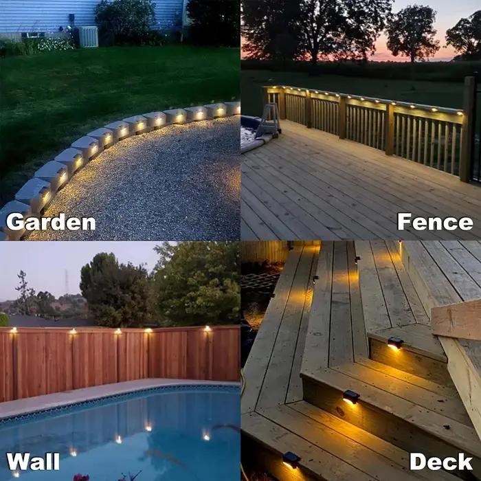 LED solaire escalier lumière extérieure étanche appliques murales LED lumières solaires ménage balco