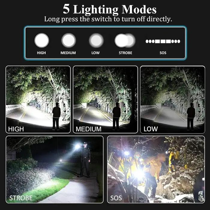 Dullantern-Lampe de poche LED aste avec chargement USB, lampe de poche ultra injuste, haute puissanc