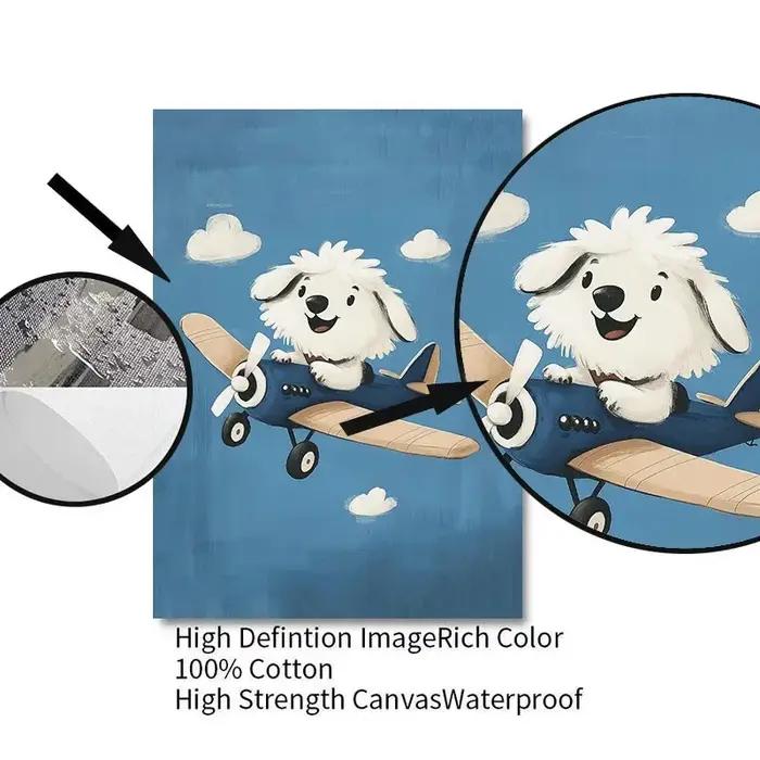 Affiche d'illustrations de chien de dessin animé coloré