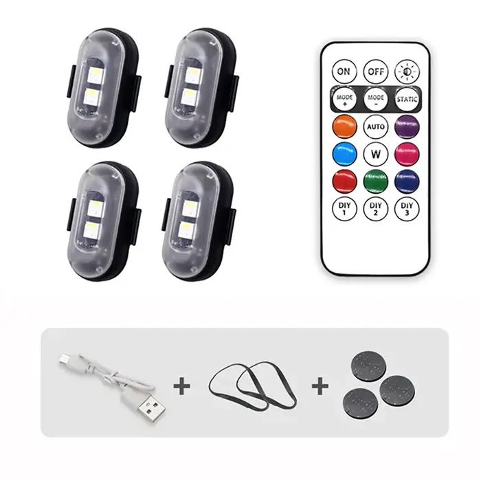 Lumières stroboscopiques d'avion Led rvb, lumières de moto, Position de Flash LED, lumière sans fil,
