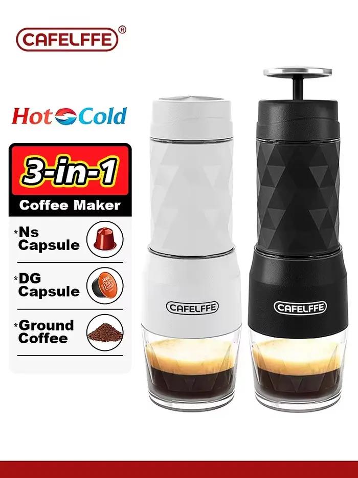 Cafelffe 3 In1 Machine à café Portable eau chaude/froide Machine à expresso manuelle pour capsules e