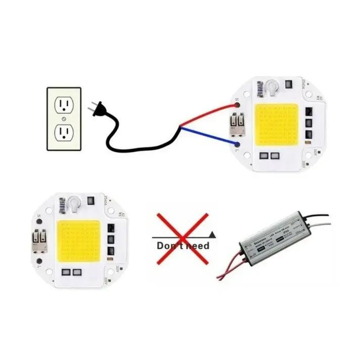 AC 110V 220V haute puissance 50W 70W 100W puce LED COB pour projecteur pas besoin de pilote lampe à