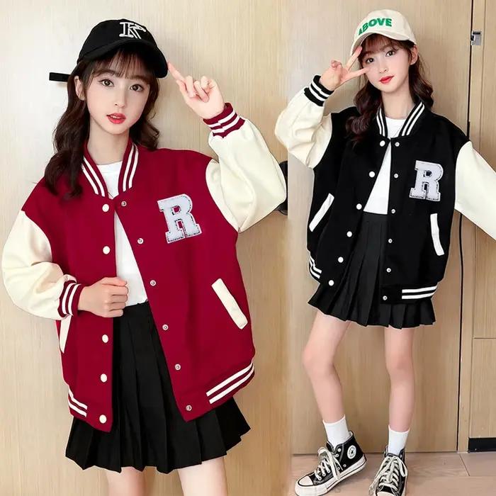 Vestes de Baseball pour adolescentes de 5 à 14 ans, vêtements d'extérieur pour enfants, manteau de s