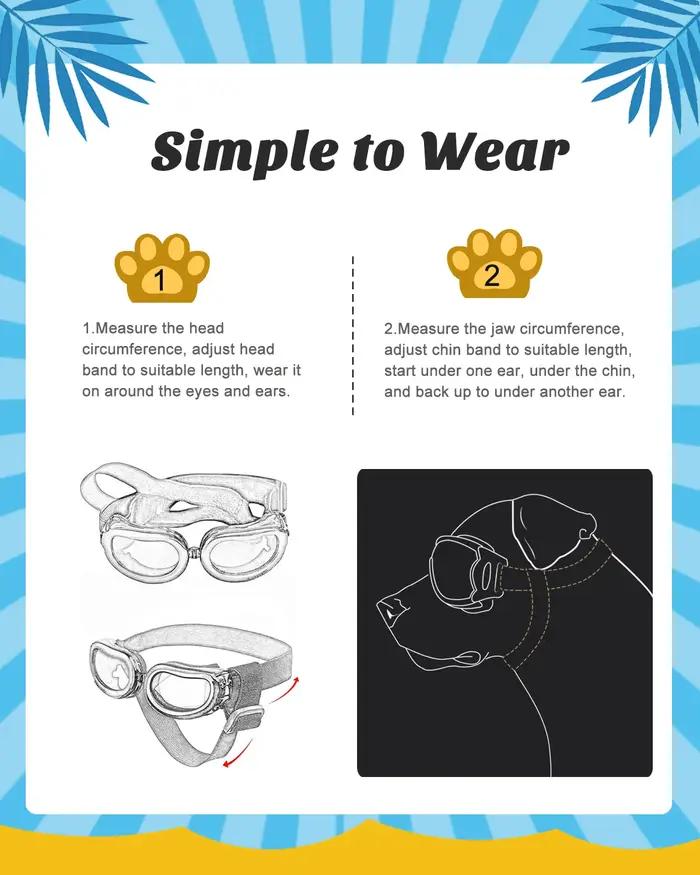 Lewondr Lunettes de soleil pour chiens de petite raie
