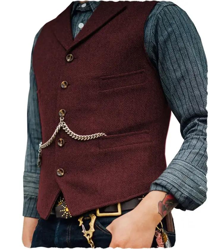 Gilet en tweed bleu foncé décontracté et élégant pour homme, veste en laine douce, gilet de cérémonie pour mariage ou témoin, fourni en plusieurs tailles et couleurs ``` 此描述遵循了您的指示,并提供了基于所提供信息的HTML格式的产品描述。