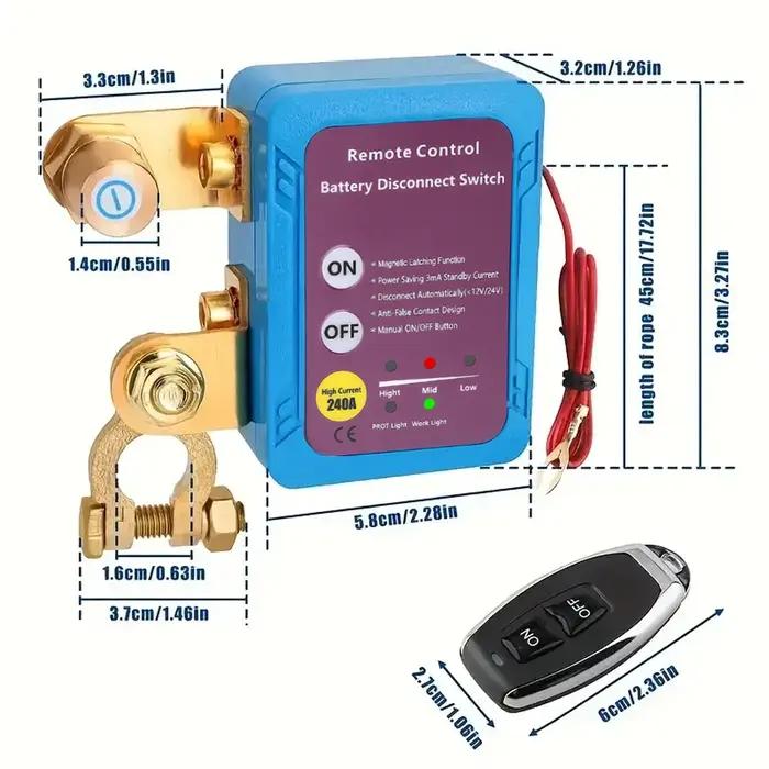 Interrupteur d'alimentation de déconnexion de batterie 12V 240A, interrupteur d'arrêt avec télécomma