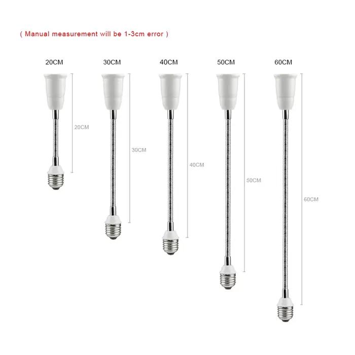 20/30/40/50/60cm E27 à E27 Base support de lampe LED adaptateur d'extension convertisseur vis douill