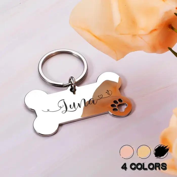 1pc texte personnalisé créatif le nom de l'amour ligne ondulée étiquettes de chien personnalisées collier