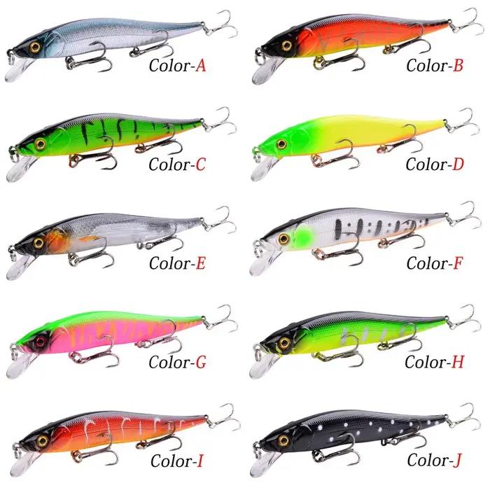 Leurre minnow rigide pour la pêche,appât artificiel flottant, d'achigan, style crankbait, pour broch