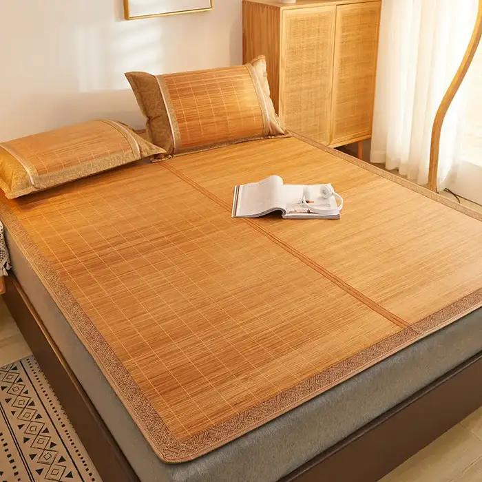 Tapis d'été en bambou, en paille réversible
