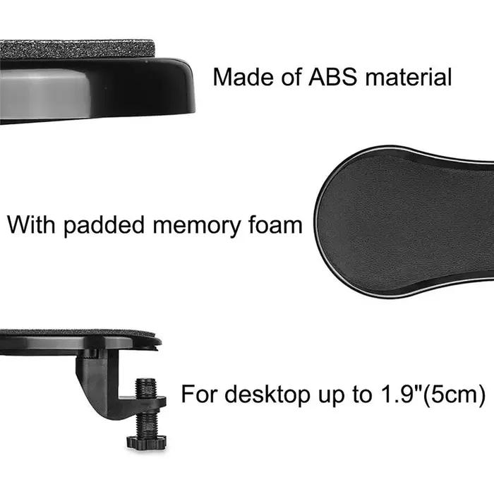 Repose-bras d'ordinateur pour bureau, Support de repose-poignet ergonomique réglable pour clavier, extension d'accoudoir, Support rotatif pour tapis de souris
