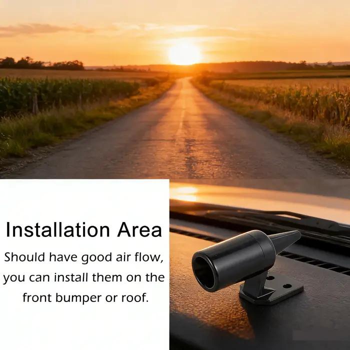 Répulsif ultrasonique cerf pour voiture - Alarme de sécurité routière avec sifflet à vent