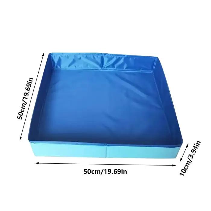 Piscine pliante carrée en PVC pour chiens et chatons, non gonflable, gain de place, petite baignoire