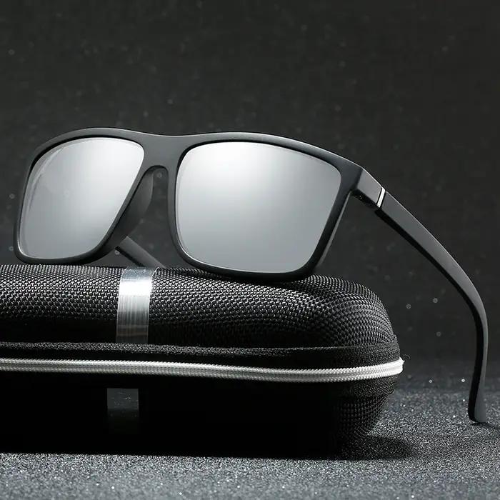 1 pièces homme lunettes de cyclisme lunettes de soleil carrées polarisées homme cyclisme conduite ca