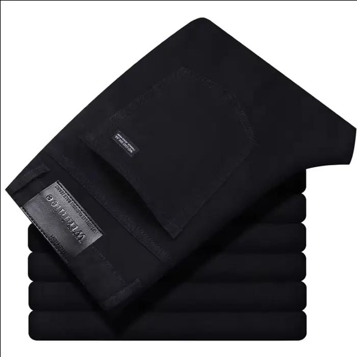Wthinlee Nouveau Jean Homme Business Décontracté Coupe Droite Extensible Tendance Classique Bleu Noi