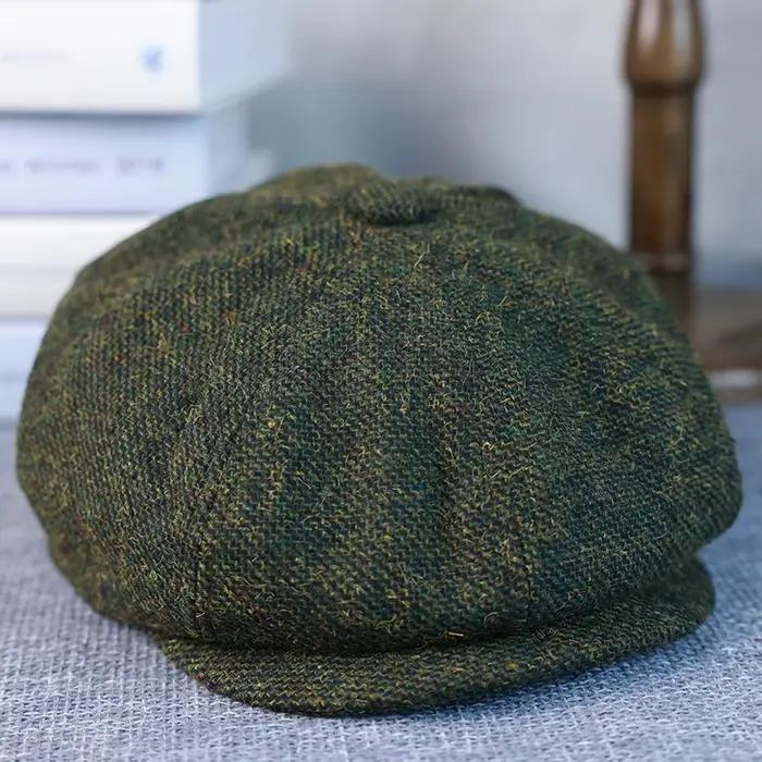 Nouveau Vintage hommes laine gavroche casquette marron vert femmes hommes bérets classique laine oct