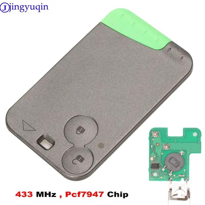 Jingyuqin 433 MHz Pcf7947 puce 2 boutons carte à distance clé de voiture intelligente pour Renault L