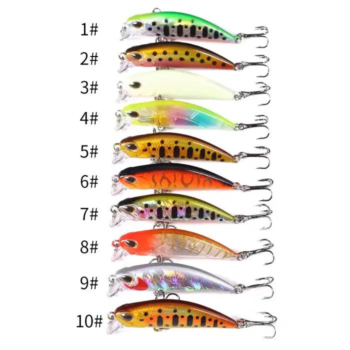 10 pièces coulant vairon 5g 5.5cm leurre de pêche appât dur triple crochet Pesca attirail Jerkbait Swimbait Wobbler Topw