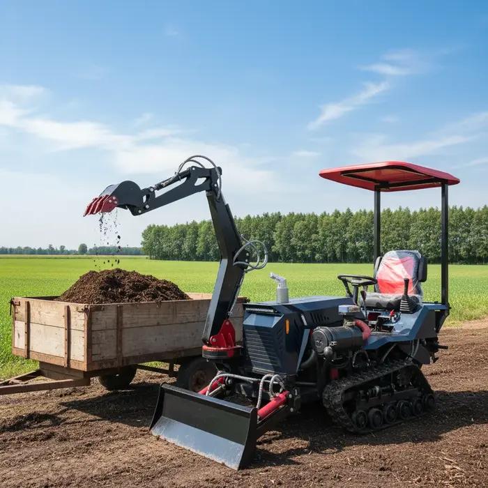 Tracteur à chenilles agricole multifonctionnel, cultivateur sur chenilles, motoculteur diesel, équip