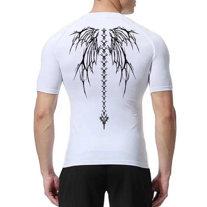Chemises de Compression graphiques pour hommes, manches courtes, protection contre les éruptions cut