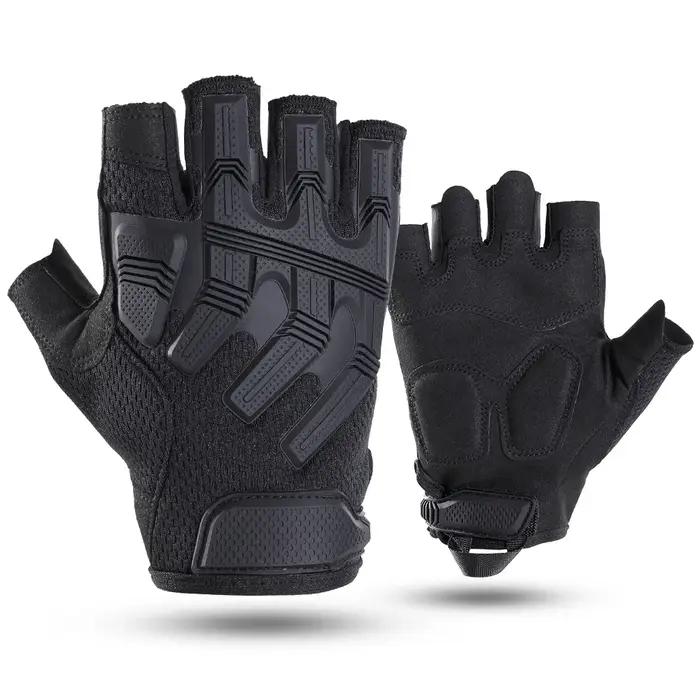 Gants tactiques mi-doigts antidérapants - Protection anti-choc pour chasse et sports outdoor