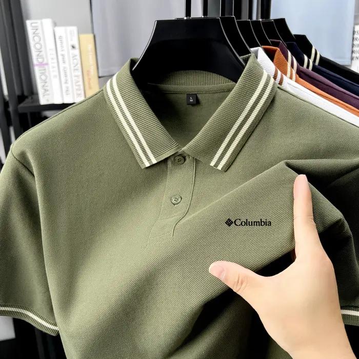 Nouveau T-shirt polo d'été pour homme style Columbia
