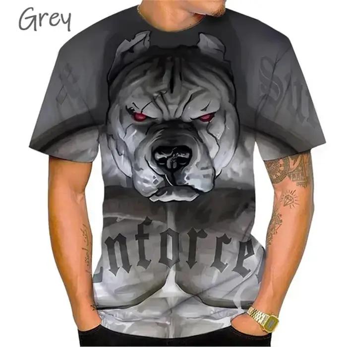 Bouledogue féroce boxe T-shirt hommes Design Cool 3D Bully Pitbull impression