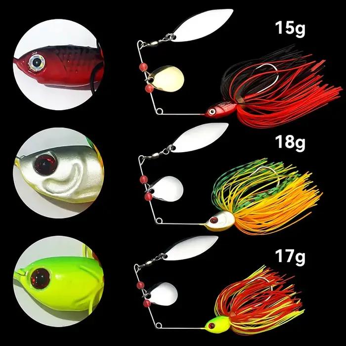Bazooka 15g 18g Spinnerbait leurre de pêche fil appât métal Spinner Buzzbait Swimbait crochet JIG Ki