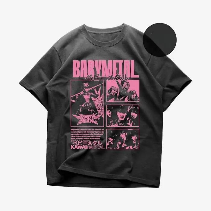 T-shirt Gimme Chocolate BabyMetal en coton noir pour hommes, rockers et fans de musique metal, à offrir pour voyages et occasions spéciales
