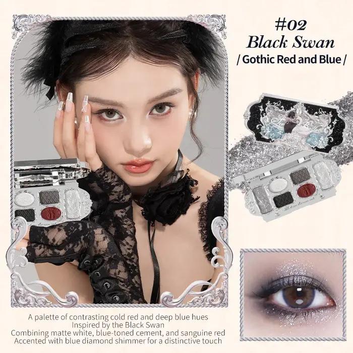 Palette de maquillage Flower Knows Swan Ballet Series Six couleurs