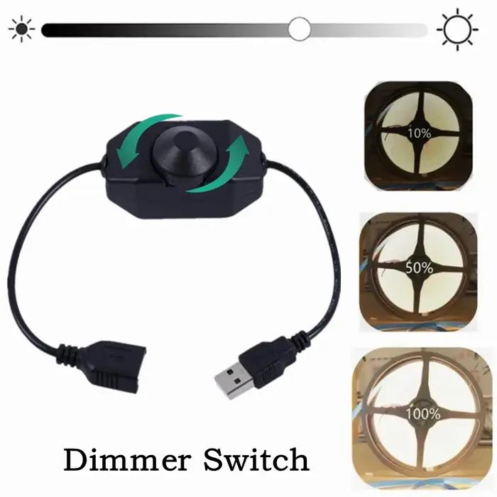 Joli variateur à bouton tactile LED DC 5V USB femelle à mâle, câble d'extension, contrôleur ON OFF,